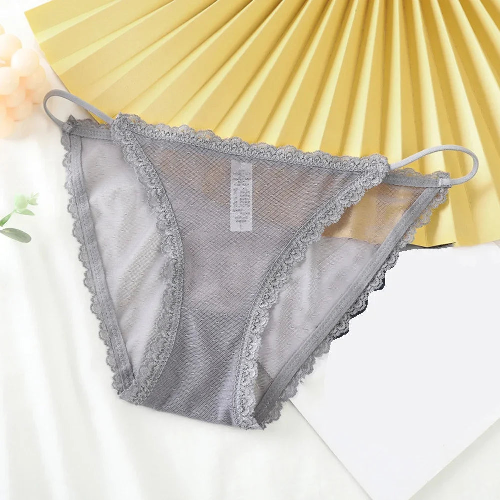 Women Underwear Seamless Sexy Lace Hollow Out Panties See Through Thin Lingerie
