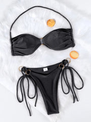Halter Extreme Bikini for Women Green Swimwear Bandage Micro Thong Bikini Beach Wear Bathing Suit Female 2025 Swimsuit