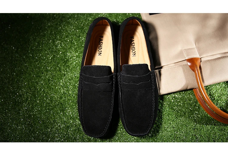 38-50 Shoes Men Casual Shoes Fashion Men Shoes Genuine Leather Men Loafers Moccasins Slip on Men Flats Male Driving Shoes