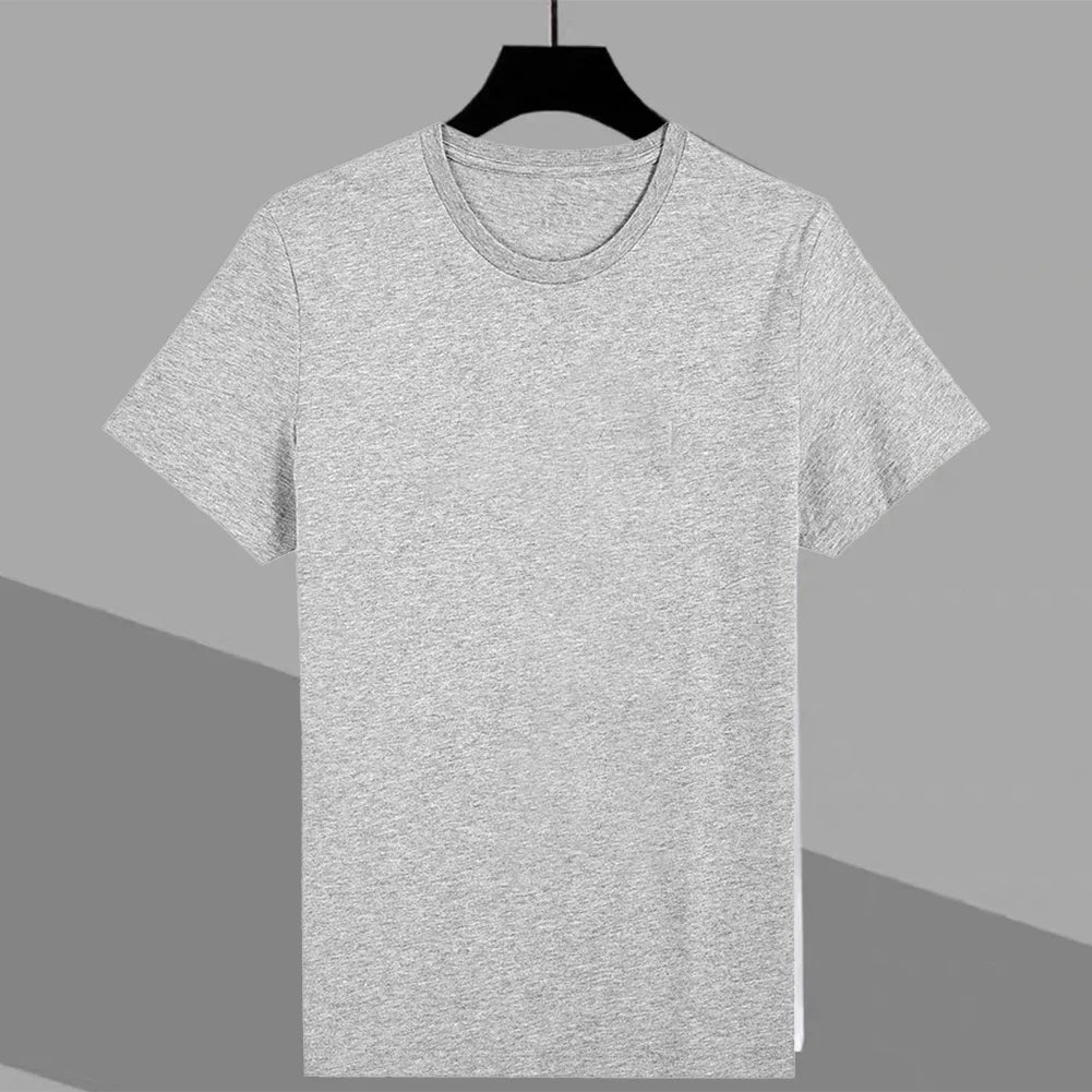 Casual Men's O Neck Solid Color Short Sleeve T Shirts Casual Slim Fit T Shirt Tee Top Pullover For Men Clothing