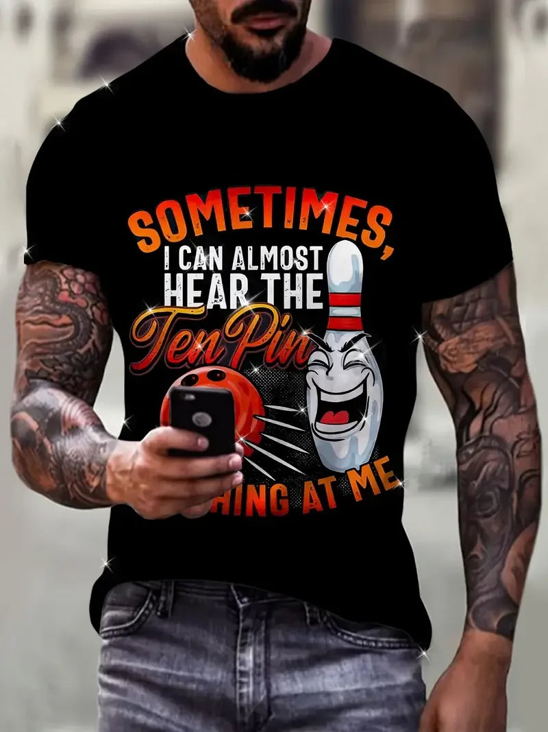 New 3D Printed T Shirt For Man Bowling Jersey Summer Causal Short Sleeve Tops Oversized Streetwear Men's Clothing Graphic Tees