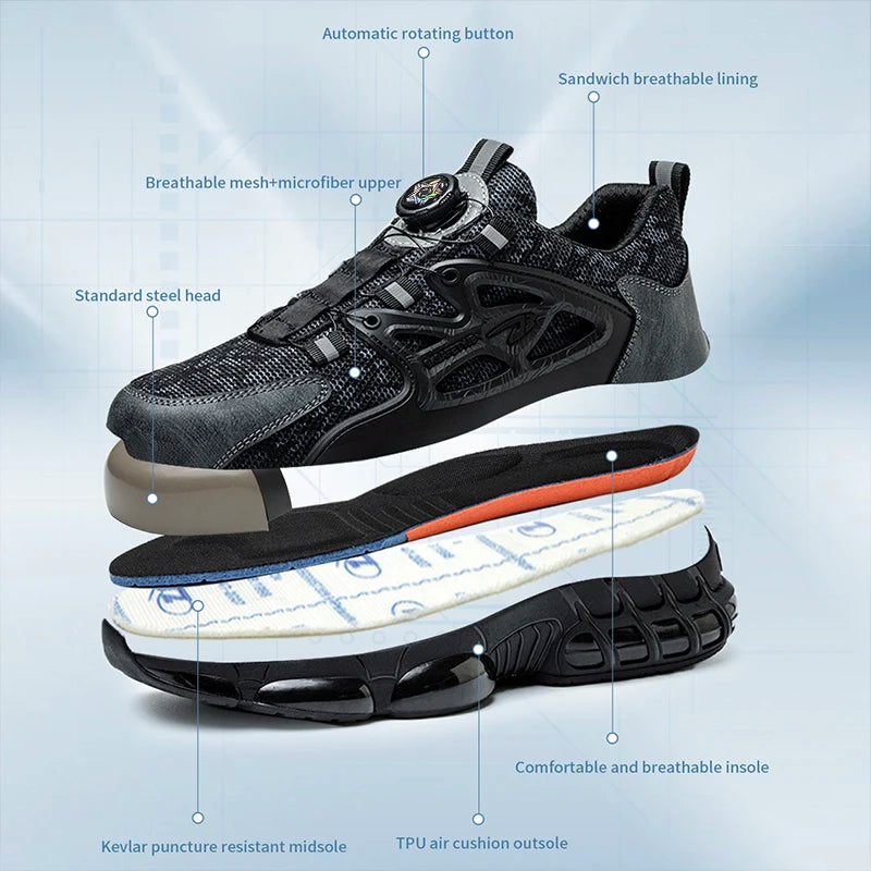 Steel Toe Shoes For Men And Women Comfortable And Safe Work Sports Shoes Industrial Anti Slip Puncture Resistant Safety Shoes