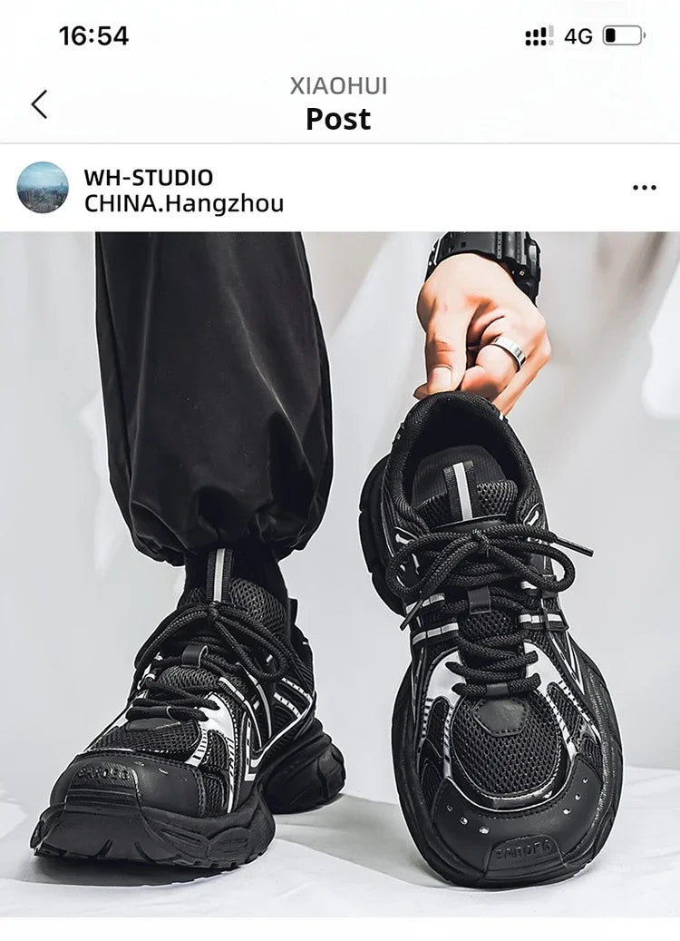 Men's Shoes Spring Leisure Breathable Men's Lightweight Thick Sole Increase Trendy Sneaker New Running Sneakers Versatile