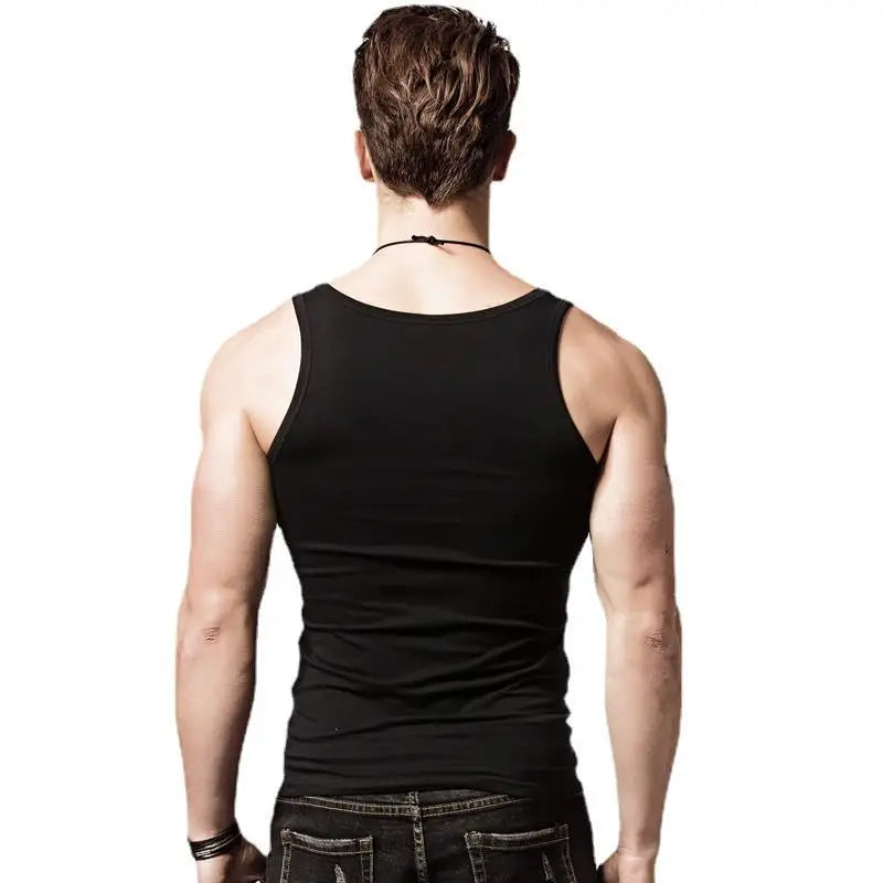 Summer Tank Top Mens Gym Fitness Training Clothing Male Solid Silm Fit Sleeveless Shirts For Men's Undershirt Vest  Clothes
