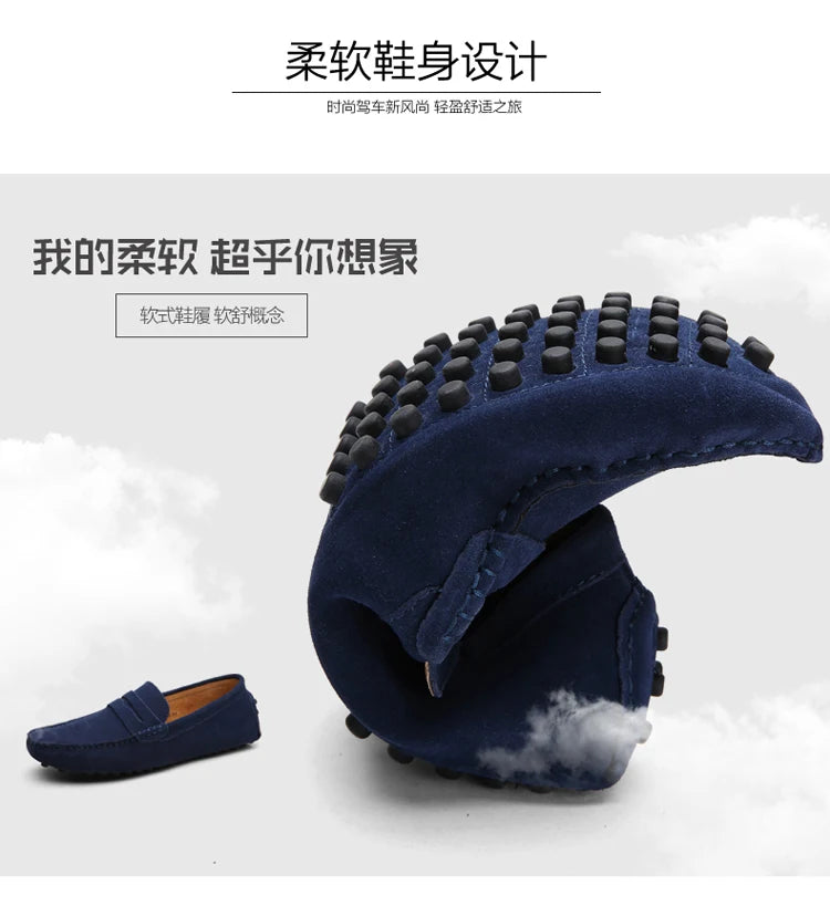 38-50 Shoes Men Casual Shoes Fashion Men Shoes Genuine Leather Men Loafers Moccasins Slip on Men Flats Male Driving Shoes