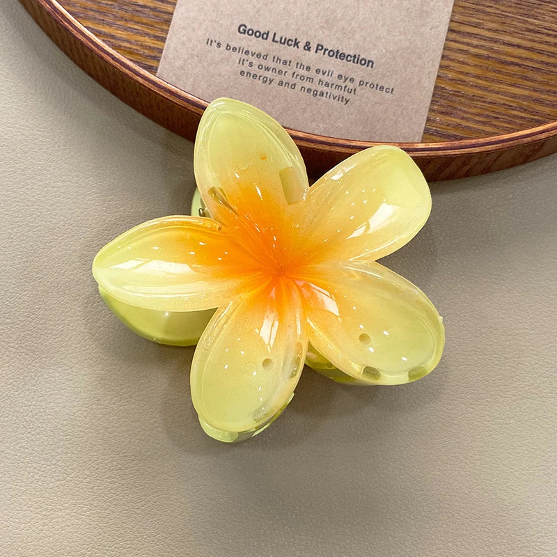 Beach Vacation Bohemia Style Fashion Egg Flower Hair Clips Flower Large Hair Claw Hairpin For Women Girls Accessories