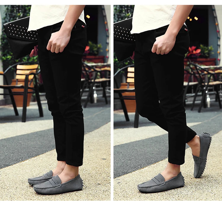 38-50 Shoes Men Casual Shoes Fashion Men Shoes Genuine Leather Men Loafers Moccasins Slip on Men Flats Male Driving Shoes