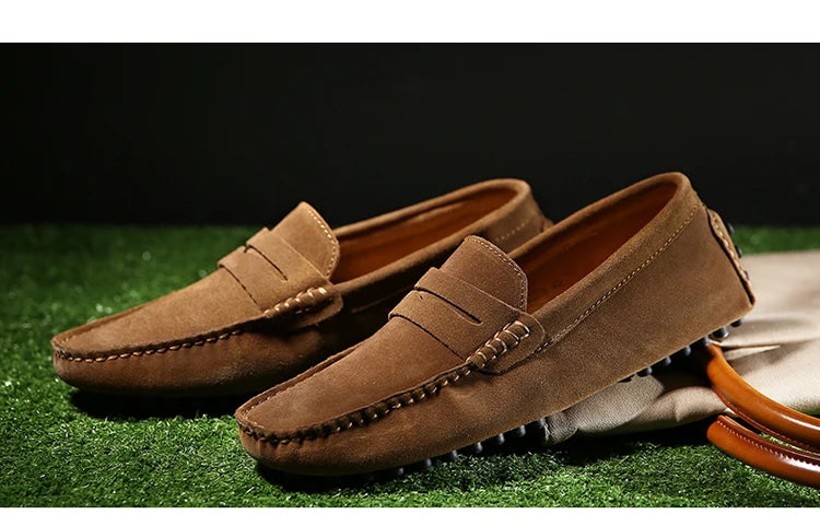 38-50 Shoes Men Casual Shoes Fashion Men Shoes Genuine Leather Men Loafers Moccasins Slip on Men Flats Male Driving Shoes