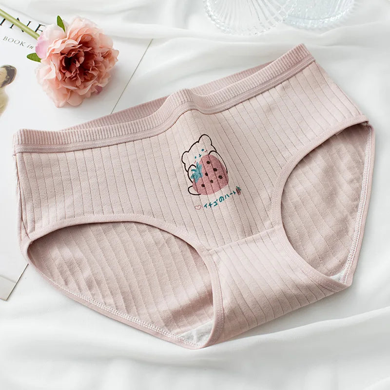 New Underwear Women Strawberry Pattern Panties Girls Briefs Sexy Lingeries Cueca Calcinhas Cotton Shorts Underpants Cute Panty