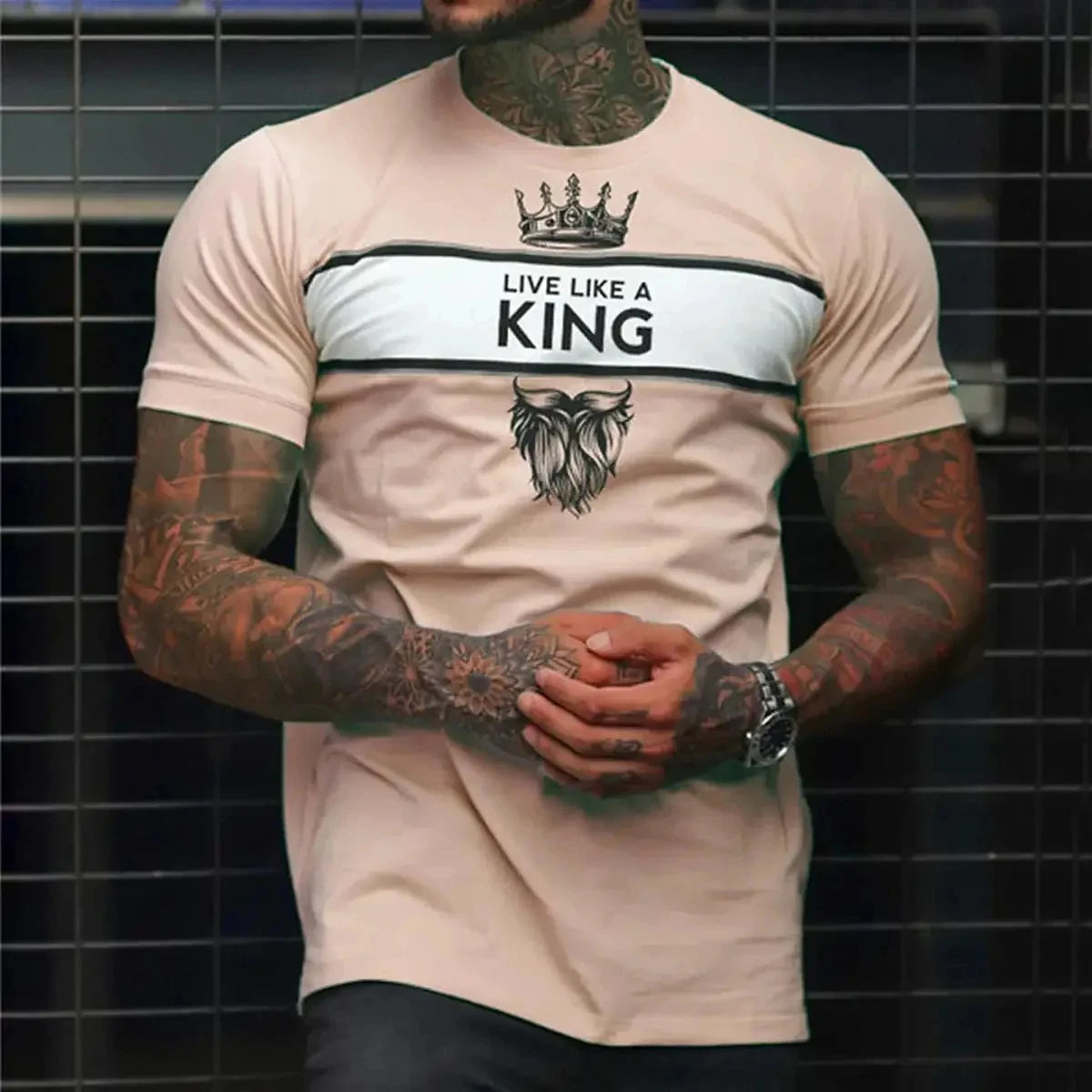 New Fashion Men's T-shirt Casual Sweatshirt Tops Summer O-neck Slim Short-sleeved Tees Male Trend Streetwear Daily Mens Clothing