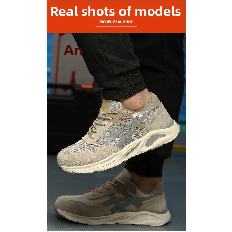 New Lightweight and Breathable Labor Protection Shoes for Men and Women  Anti Smashing and Anti Piercing Steel Toe Safety Shoes