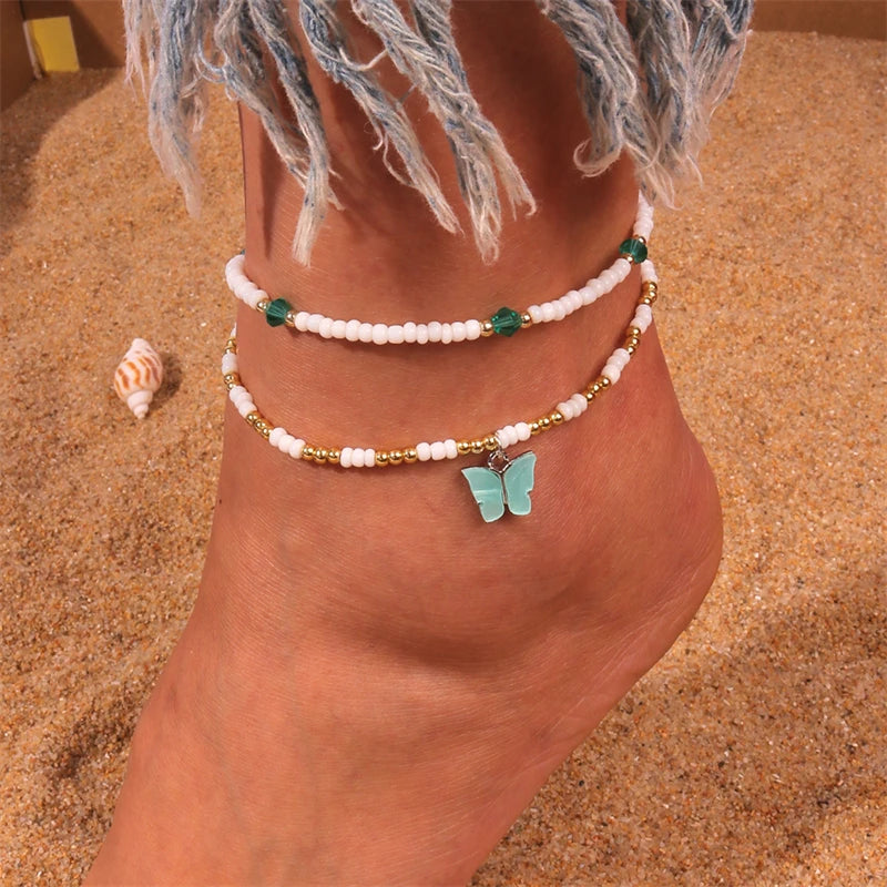 Bohemian Colorful Handmade Beads Anklets for Women Summer Beach Ankle Bracelet Foot Leg Chain Female Girls Jewelry Accessories