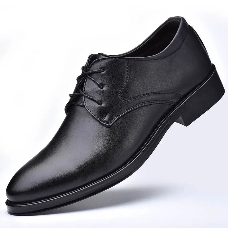 Men Dressing Shoes Formal for Men's Casual Shoe Leather Social Wedding Designer Pointed Toe Black Office Winter Shoes Brand 2024