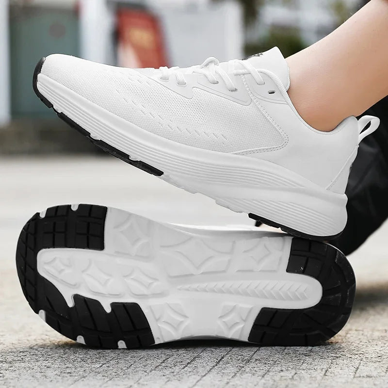 Shoes for Men Breathable Wear Resistant Athletic Training Sneakers White Sports Shoes Tennis Men's Running Walking Travel Shoes