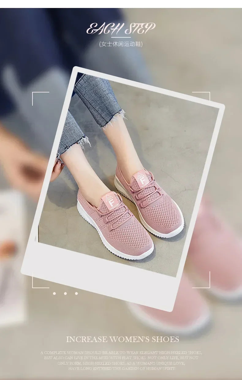 Shoes for Women 2024 New Casual Fashion Running Shoes Flying Woven Breathable Lady Casual Shoes Soft Sole Trend Fashion Sneakers