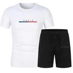 2025 Fashion two-piece sportswear, quick-drying T-shirt and shorts set, men's sportswear set, men's mesh breathable set