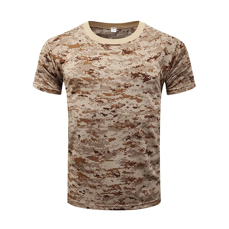 Military Army Camouflage Tactical Short Sleeve Men's  Combat T-Shirt  Kid's Tee Camo Outdoor Hiking Hunting Shirts