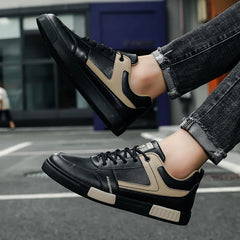 Men's shoes autumn new student board shoes leather surface fashionable sports and leisure shoes outdoor walking shoes large size