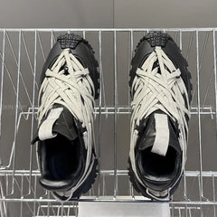 2025 New Platform Sneakers Women  Men  Casual Shoes  Leather Round Toe  lace up Runners Shoes 35-46 Women's Sports Shoes