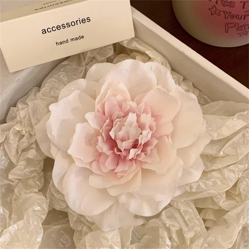 Beach Sunset Photo Hair Accessories Beautiful Red Flower Hair Clip Side Clip Bang Clip Flower Hair Clip Headpiece for Women