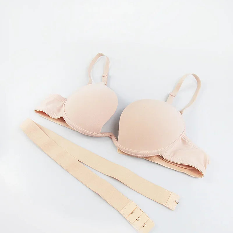 Sexy Women Lingerie U Backless Bras Underwear Deep V Low Cut Push Up Bra Intimates ECMLN Female Breathable Bralette
