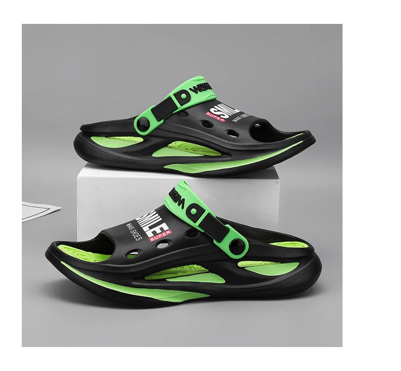 2024 Men's Outdoor Sandals Slippers Beach Comfortable Soft Sole Slide Clogs Casual Shoes Men Women Beach Sandals Big Size 46 47