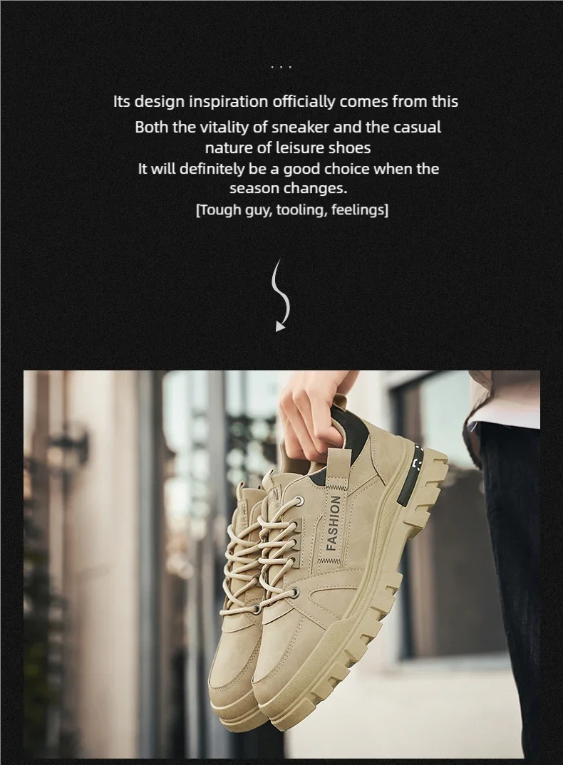 Men's shoes four seasons outdoor work shoes soft sole comfort labor shoes breathable anti-slip work boots caausl youth tide shoe