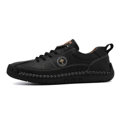 Men's business casual shoes with hand-stitched minimalist style