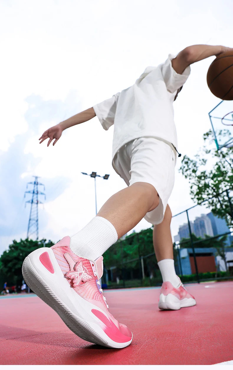 Basketball Shoes for Men and Women in Summer Mesh Breathable Lightweight Soft Sole Low-Top Shock-Absorbing Anti-Slip Wear-Resist