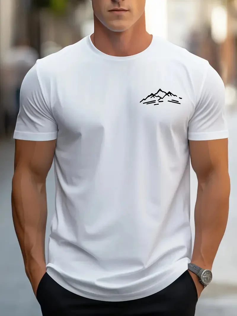 Men's Tops New Style Letter Print Fashion Casual Short-sleeved T-shirt Streetwear  Men Clothing  Graphic T Shirts  Harajuku