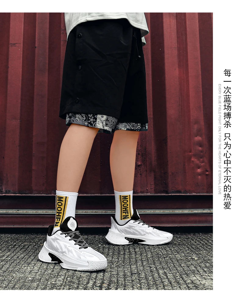 Basketball Shoes for Men and Women, Lightweight Mesh Breathable Non-Slip Wear-Resistant Shock-Absorbing Practical Soft-Soled Stu