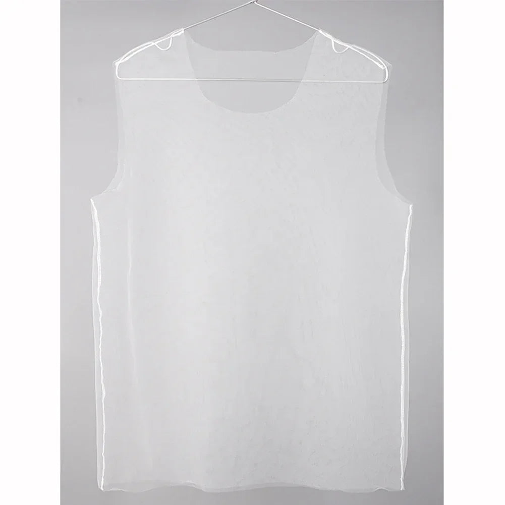 Brand New Men T-Shirt Vest See Through Sleeveless Solid Color T-Shirt Tank Top Breathable Clubwear Gym Mesh Party