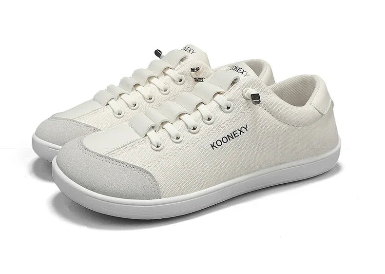 Mens Wide Toe Barefoot Shoes Unisex Canvse Casual Sneakers Lightweight Adjustable Slip on Walking Shoes for Male Zero Drop Flats
