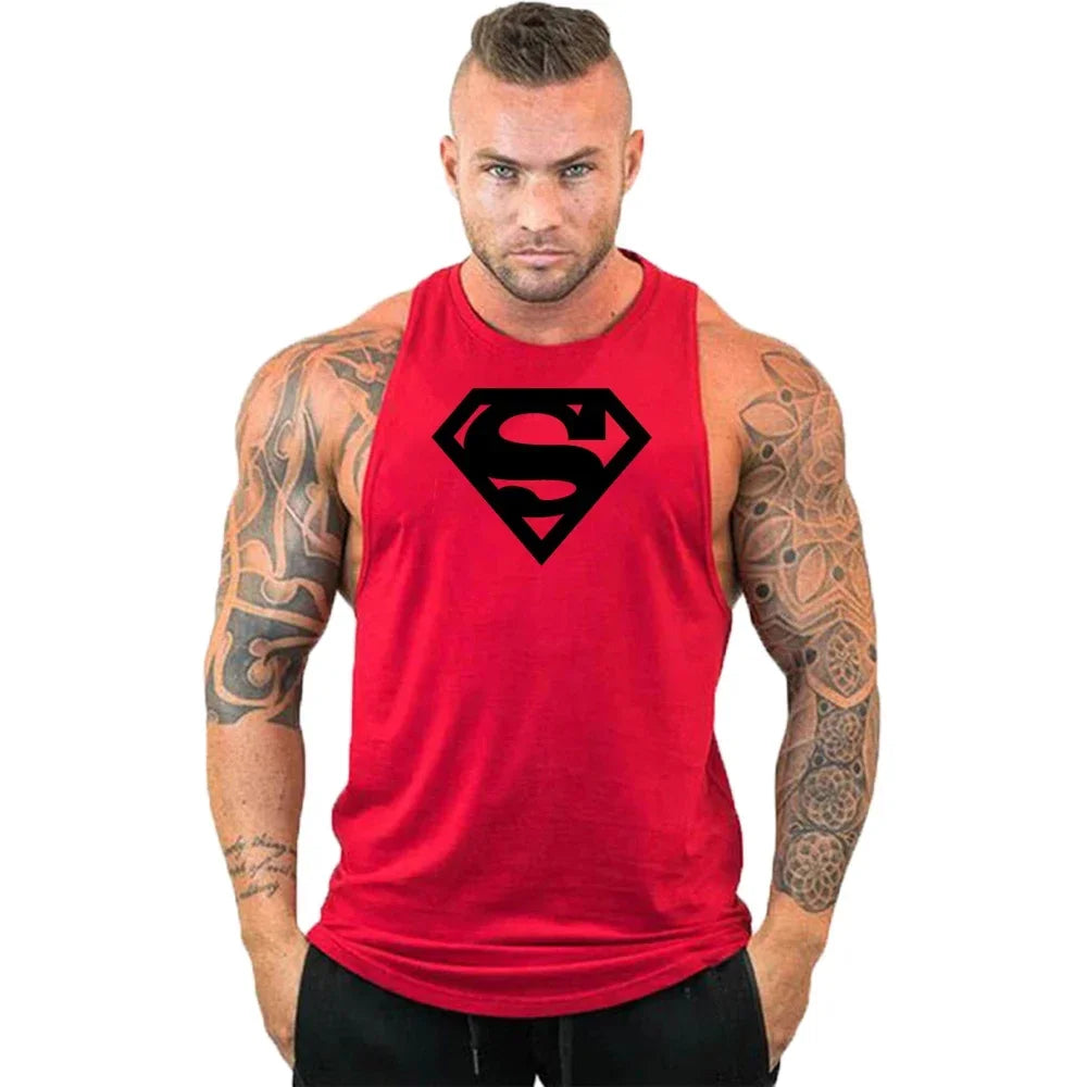 Men Bodybuilding Clothing Cotton Sleeveless Shirt Brand Gym Stringer Tank Top Man Fitness Vest Singlet Sportwear Workout Tanktop