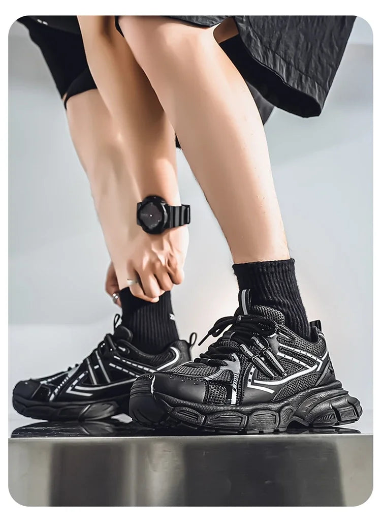 Men's Shoes Spring Leisure Breathable Men's Lightweight Thick Sole Increase Trendy Sneaker New Running Sneakers Versatile