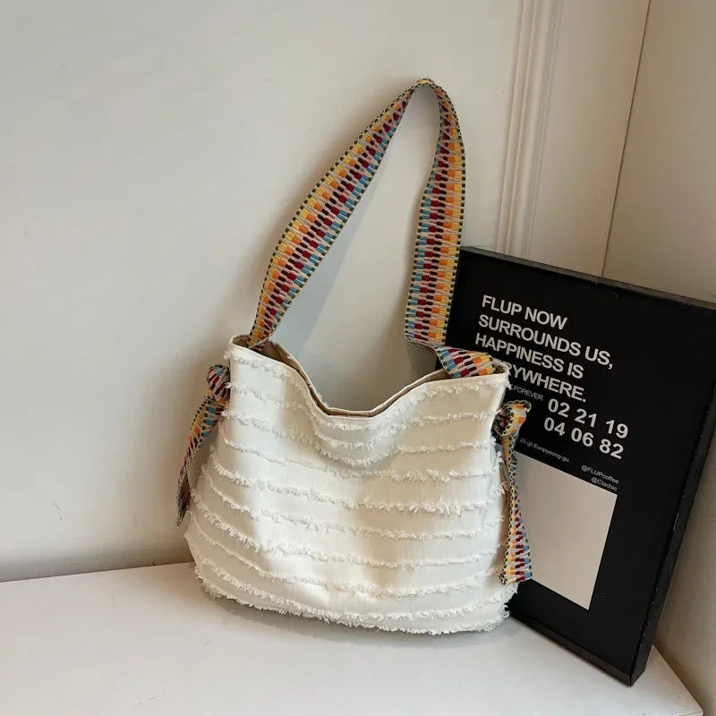 2025 Women Boho Straw Tote Bag Stylish Beach Shoulder Purse Spacious Woven Crossbody