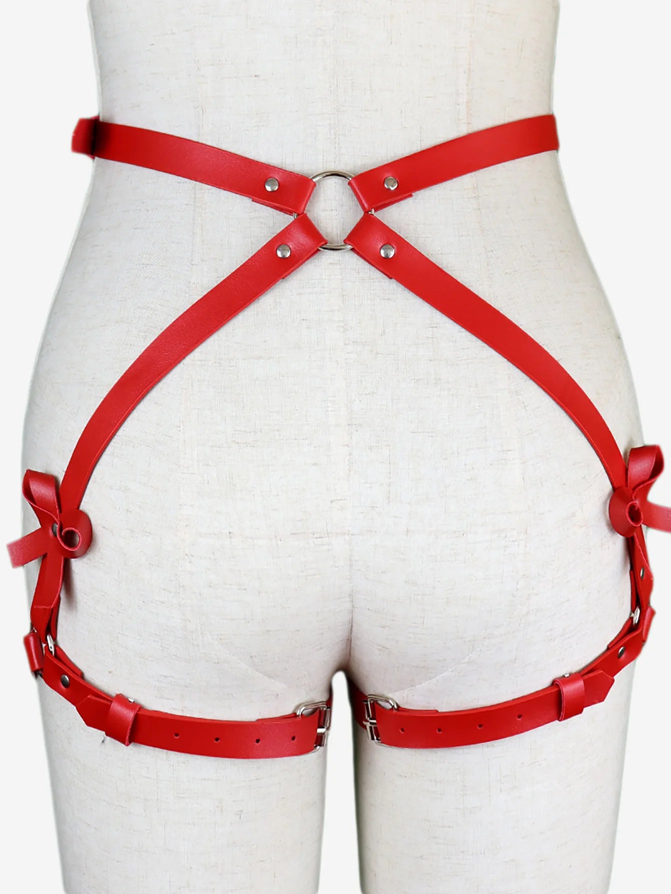 Exotic Accessories SM Bondage Kit Leather Thigh Cuffs Waist Belt Handcuffs Bed Strap Adult Role Play Toy for Couples