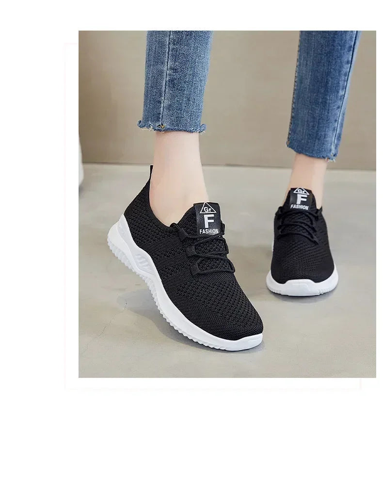 Shoes for Women 2024 New Casual Fashion Running Shoes Flying Woven Breathable Lady Casual Shoes Soft Sole Trend Fashion Sneakers