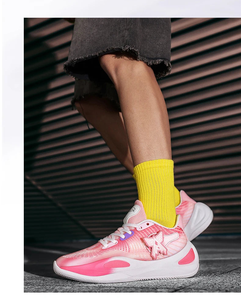 Basketball Shoes for Men and Women in Summer Mesh Breathable Lightweight Soft Sole Low-Top Shock-Absorbing Anti-Slip Wear-Resist