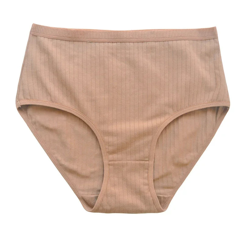 Women High Waisted Underwear Pure Cotton Solid Plus Size Breathable Women's Triangle Abdominal Underwear