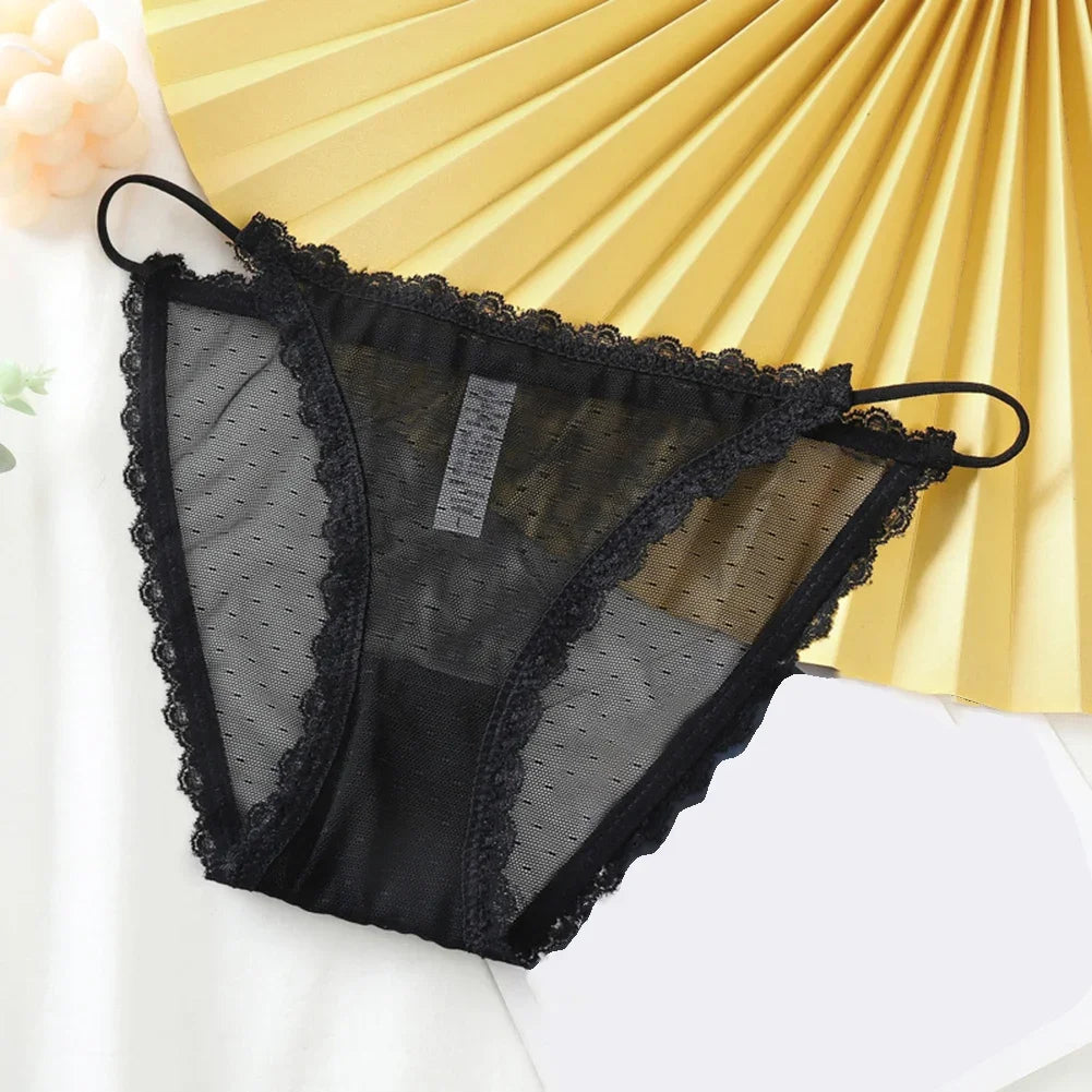 Women Underwear Seamless Sexy Lace Hollow Out Panties See Through Thin Lingerie