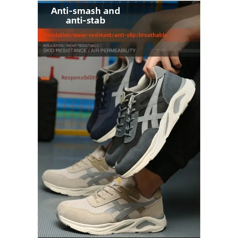 New Lightweight and Breathable Labor Protection Shoes for Men and Women  Anti Smashing and Anti Piercing Steel Toe Safety Shoes