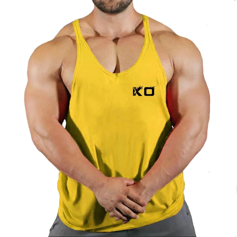 Brand Gym Stringer Tank Top Men Bodybuilding Clothing Cotton Sleeveless Shirt Man Fitness Vest Singlet Sportwear Workout Tanktop