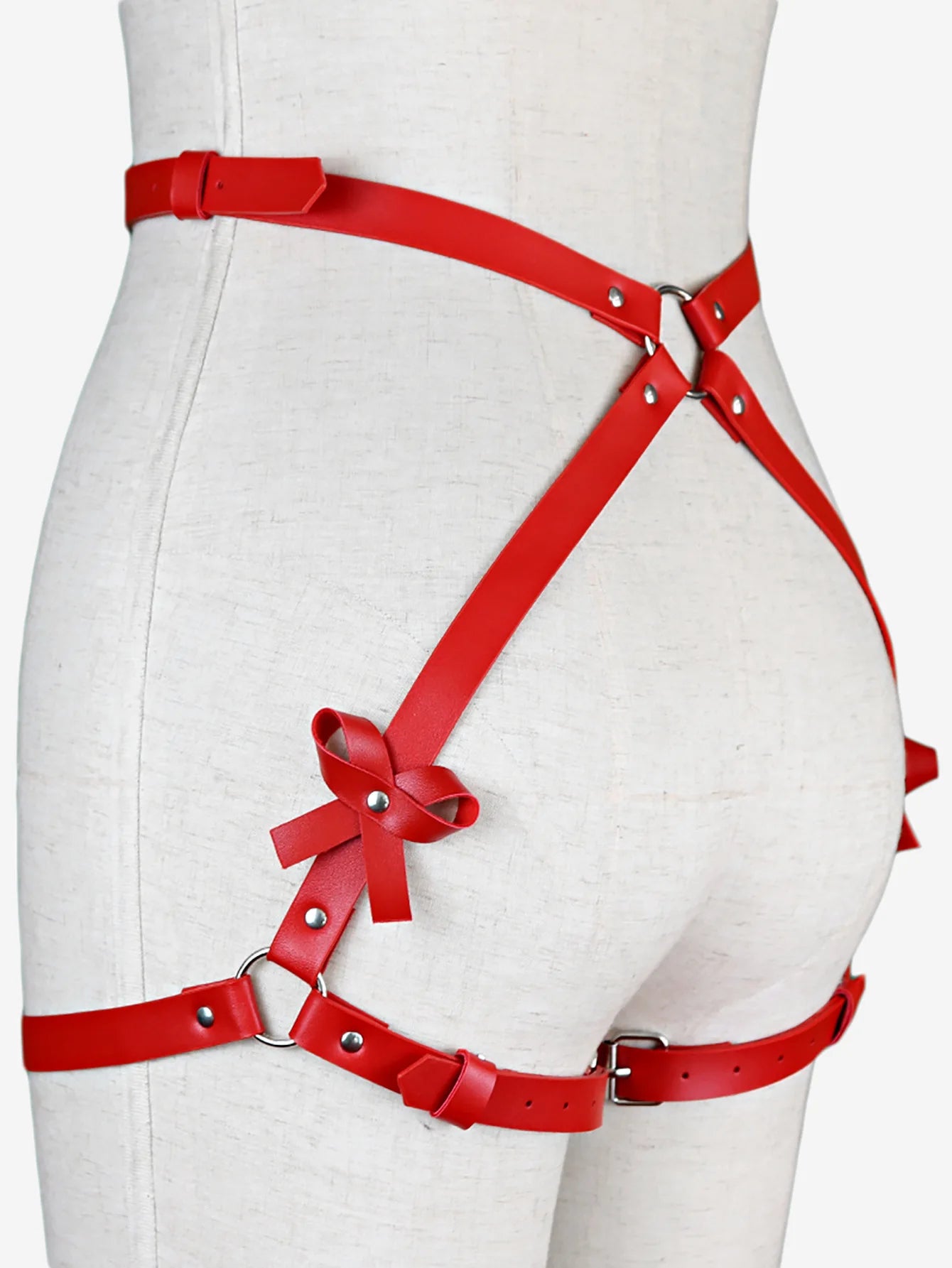 Exotic Accessories SM Bondage Kit Leather Thigh Cuffs Waist Belt Handcuffs Bed Strap Adult Role Play Toy for Couples