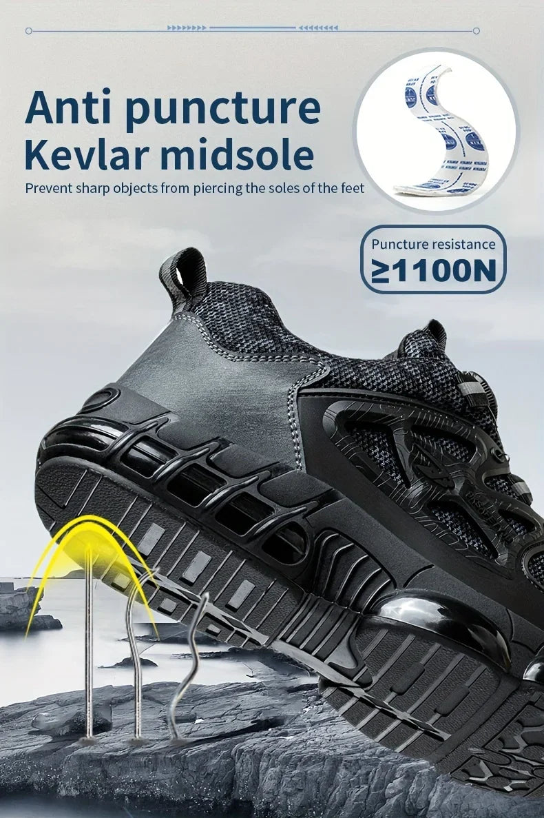 Steel Toe Shoes For Men And Women Comfortable And Safe Work Sports Shoes Industrial Anti Slip Puncture Resistant Safety Shoes