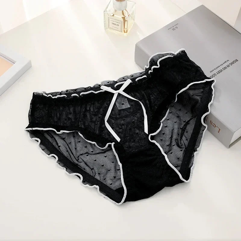 27.Sexy Underwear women Transparent Low-Rise Lace Panties Female Underpants Intimates Lingerie L-XL Women Briefs