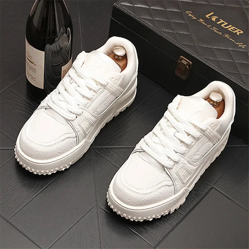 Designer Wedding Party Men Shoes Autumn Fashion Casual Sneakers Man Thick Bottom Walking Office Leisure Loafers Shoes for Men