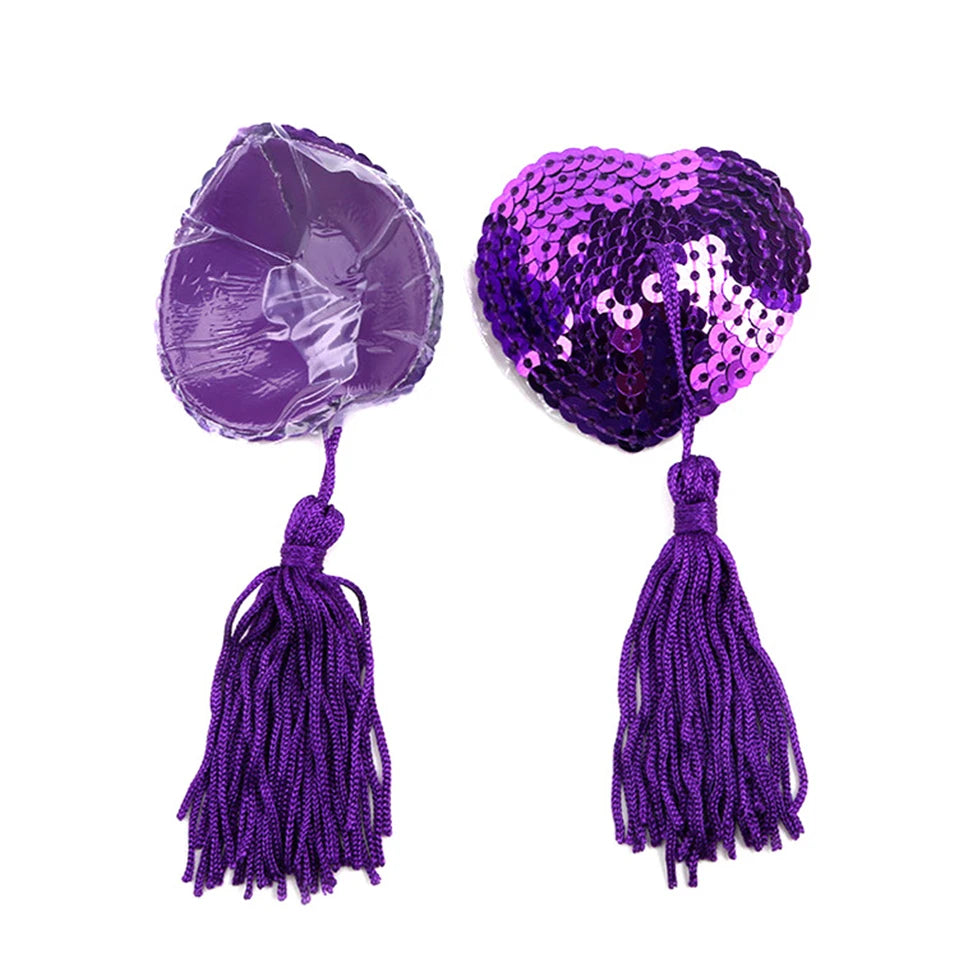 2025 Sexy Exotic Accessories Women Lingerie Sequin Tassel Breast Bra Nipple Cover Pasties Stickers Petals Clothing