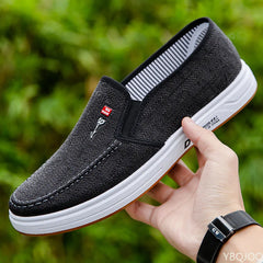Men's shoes are breathable and light old Beijing cloth shoes men's low top canvas shoes and lazy work shoes 2023