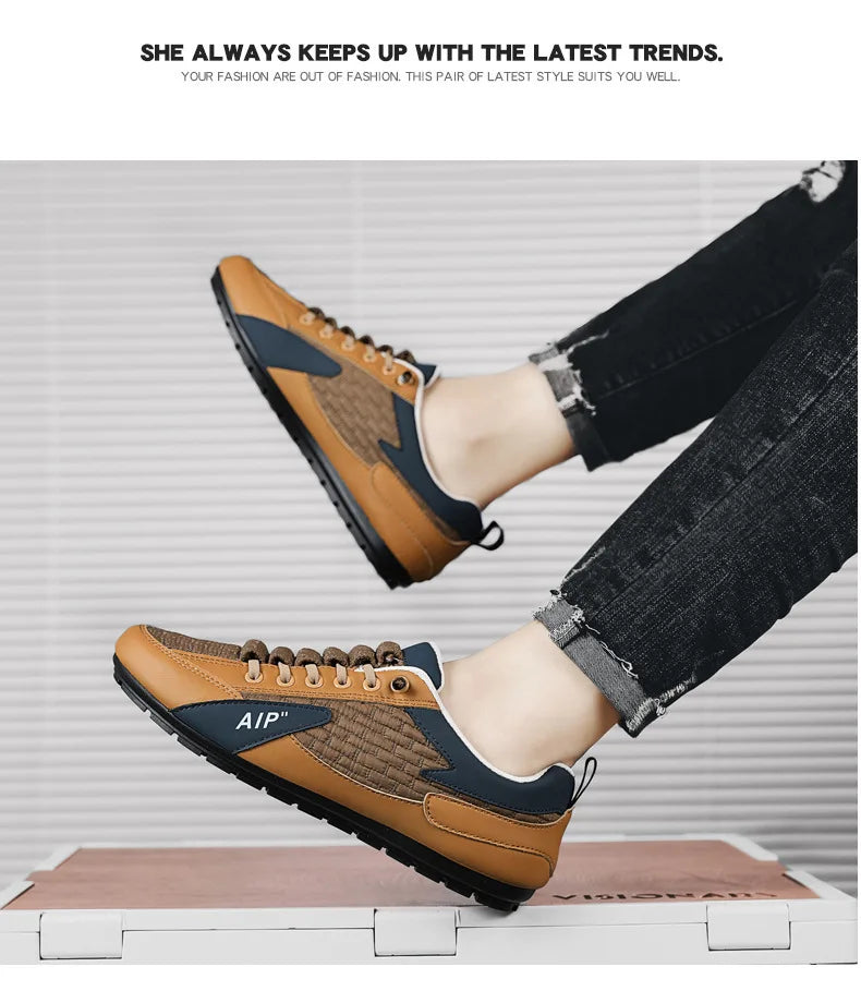 New men's shoes, summer men's fashion casual sneakers, trendy shoes, kick-off drives, soft-soled beanie shoes tenis masculino